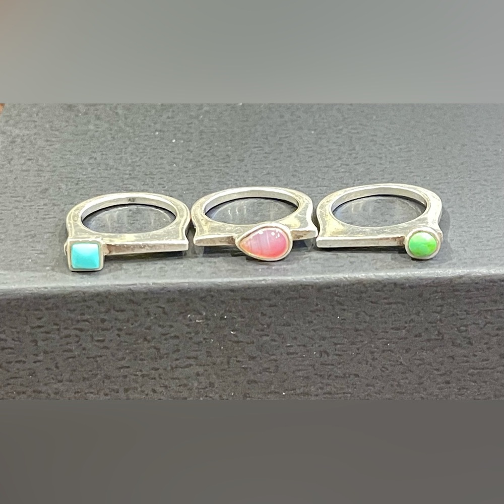 Vintage Barse Sterling Silver Stackable Set/Size-6 - image 1